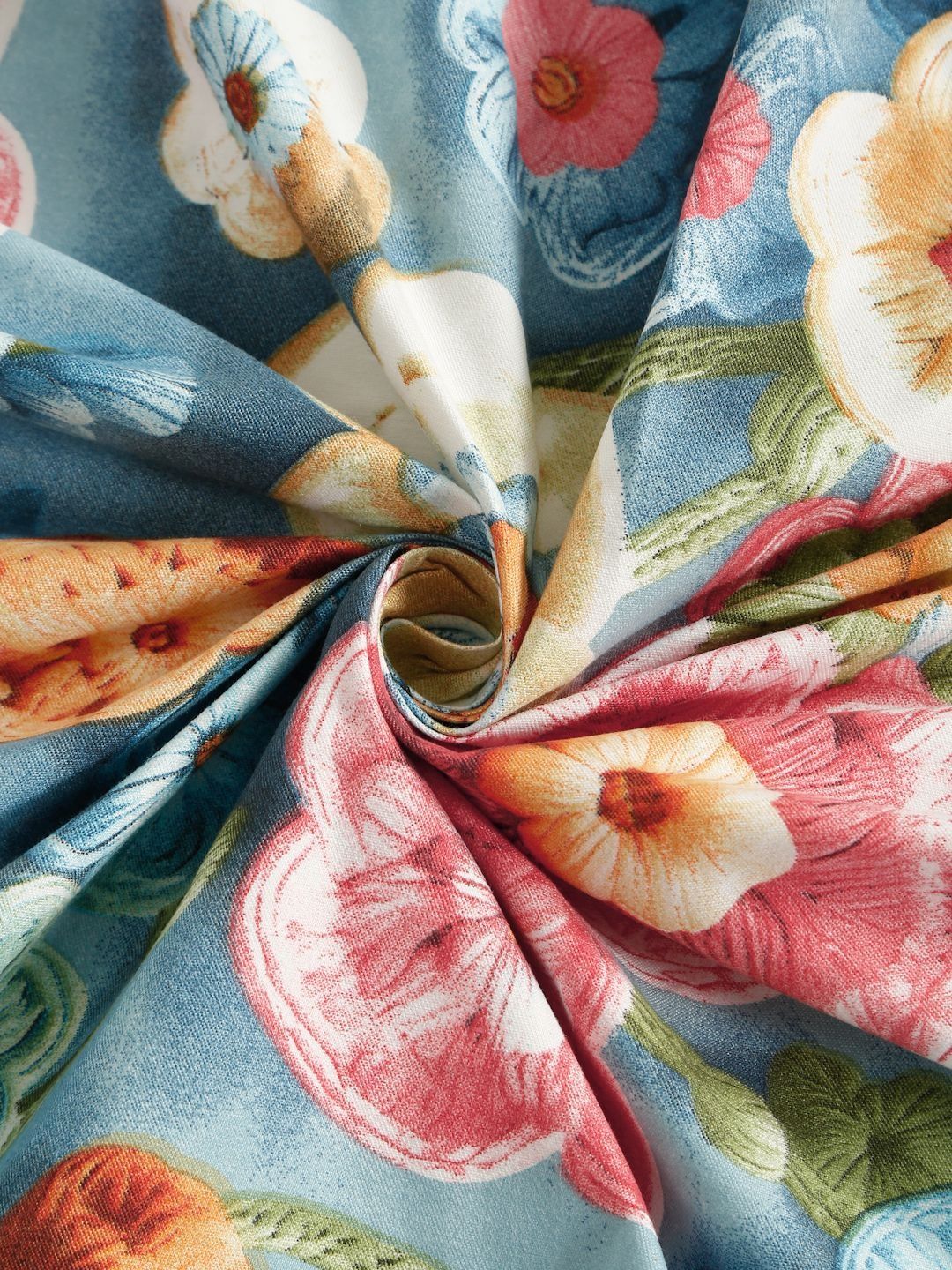 Myntra Elegant Homes Biru Dilengkapi Cadar 7D Single 300 TC Dengan 1 Sarung Bantal-225X150 cm