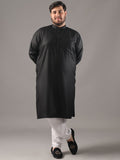 SOJANYA PLUS Plus Size Lelaki Band Collar Pure Cotton Kurta Lurus Dengan Piyama