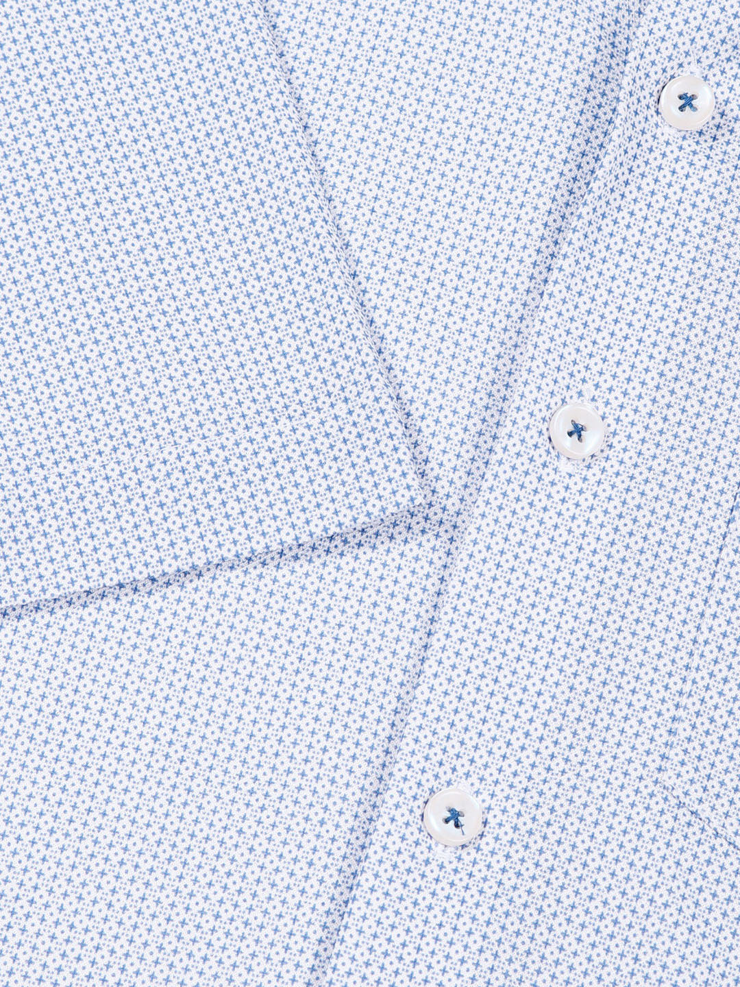 Thomas Scott Men Classic Slim Fit Spread Collar Micro Ditsy Printed Cotton Knitted Shirt