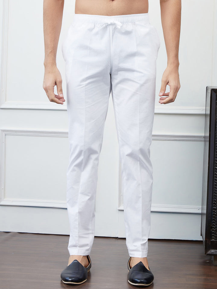 See Designs Striped Embroidered Thread Work Chanderi Silk Straight Kurta With Pyjamas