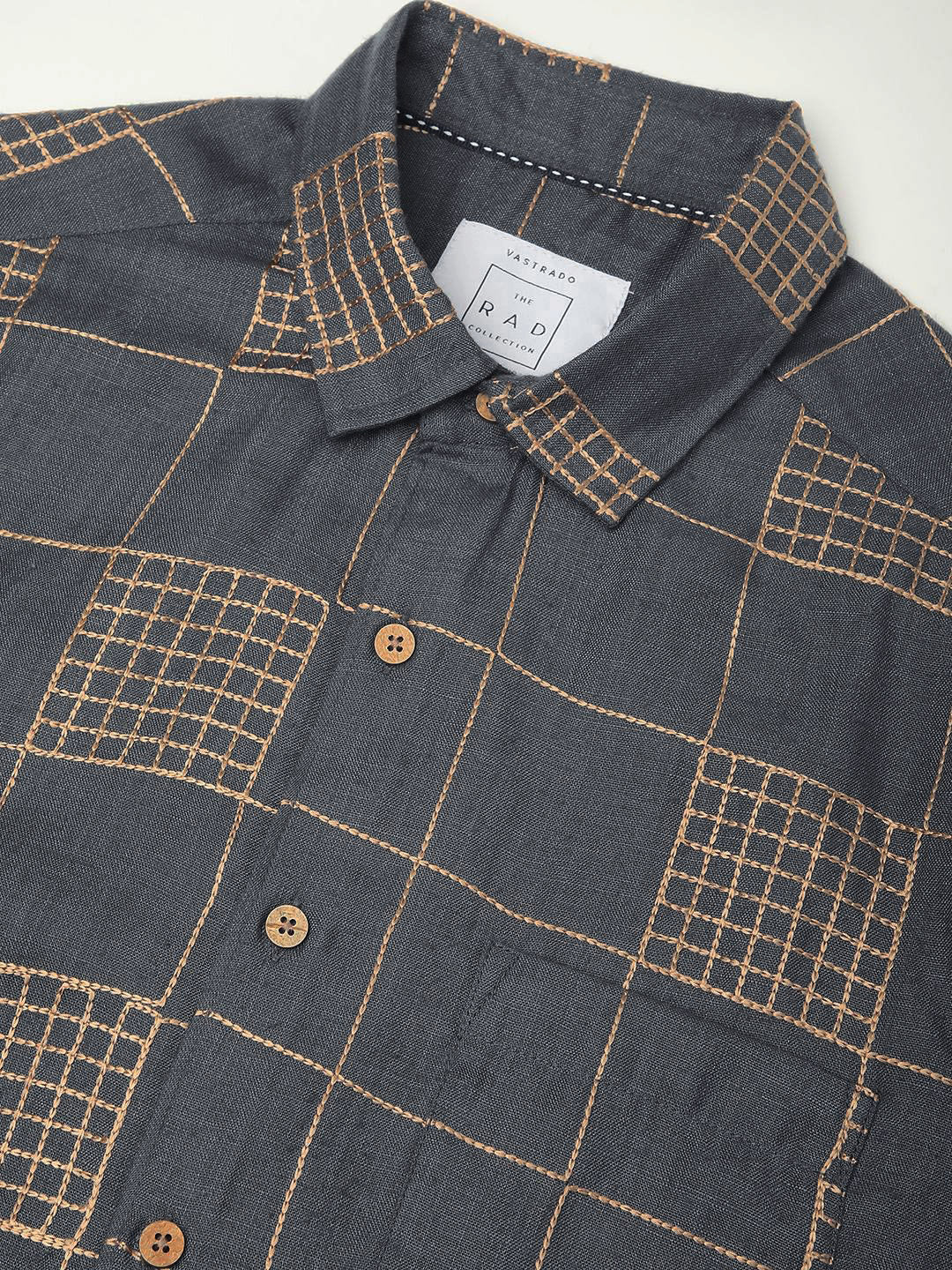 VASTRADO Men Classic Spread Collar Geometric Printed Pure Cotton Slim Fit Casual Shirt