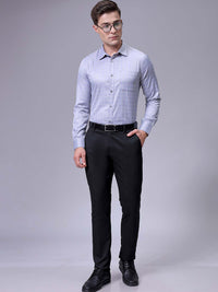 The Indian Garage Co. X Luxe Men Slim Fit Cutaway Collar Grid Tattersall Checked Formal Shirt