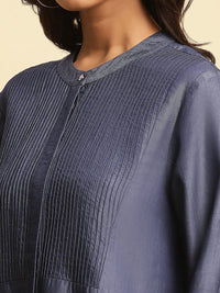 W Mandarin Collar Long Sleeves Lyocell Kurta