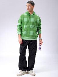 The Indian Garage Co Men Geometric Printed Hooded Sweatshirt