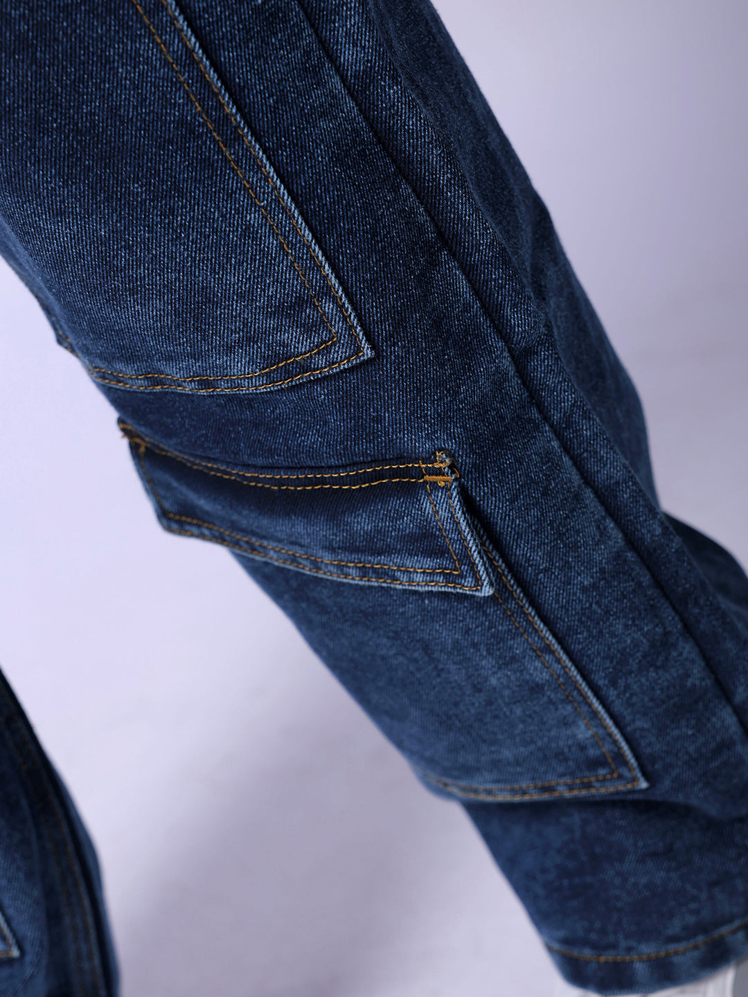 The Indian Garage Co Men Baggy Fit Light Fade Cargo Jeans