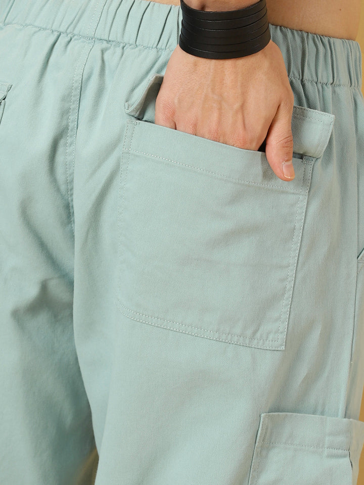 Thomas Scott Men Mid Rise Loose Fit Cricket Club Collection Pure Cotton Parachute Trousers