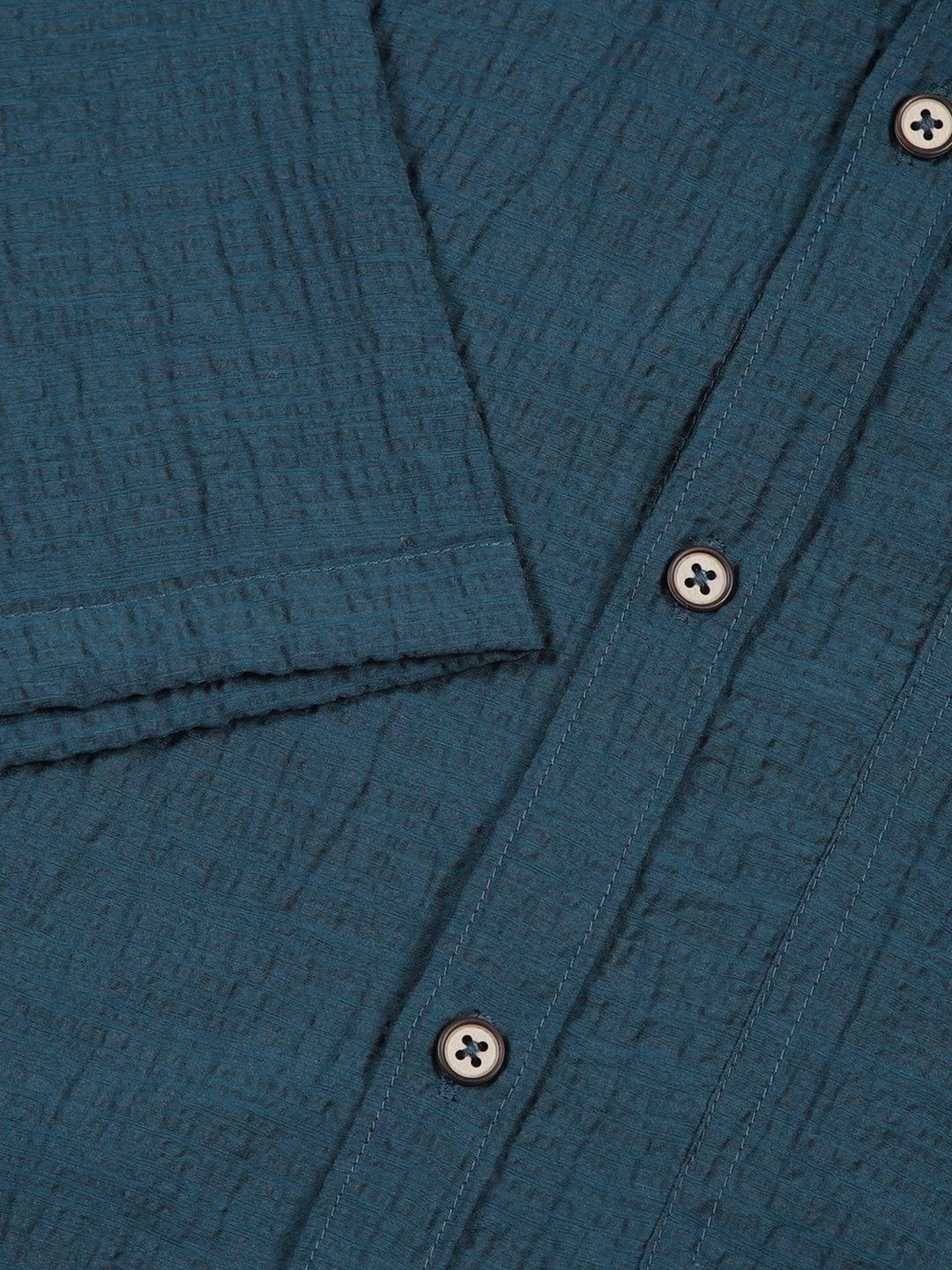 Thomas Scott Men Smart Slim Fit Spread Collar Textured Casual Shirt