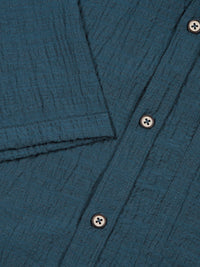 Thomas Scott Men Smart Slim Fit Spread Collar Textured Casual Shirt