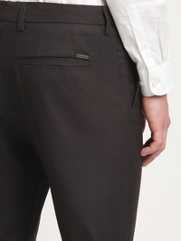 THE BEAR HOUSE Men Solid Tapered Fit Mid-Rise Formal Trousers