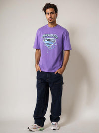 The Indian Garage Co Men Superman Graphic Printed Round Neck Cotton Relaxed Fit T-shirt