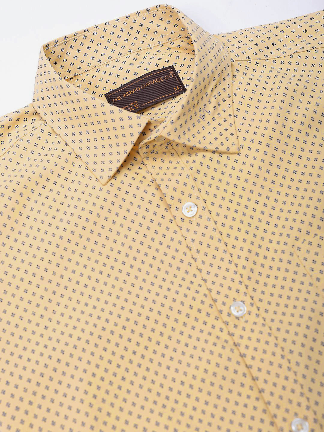 The Indian Garage Co. X Luxe Men Spread Collar Micro Ditsy Printed Slim Fit Formal Shirt