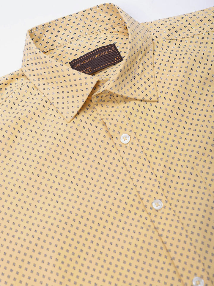 The Indian Garage Co. X Luxe Men Spread Collar Micro Ditsy Printed Slim Fit Formal Shirt