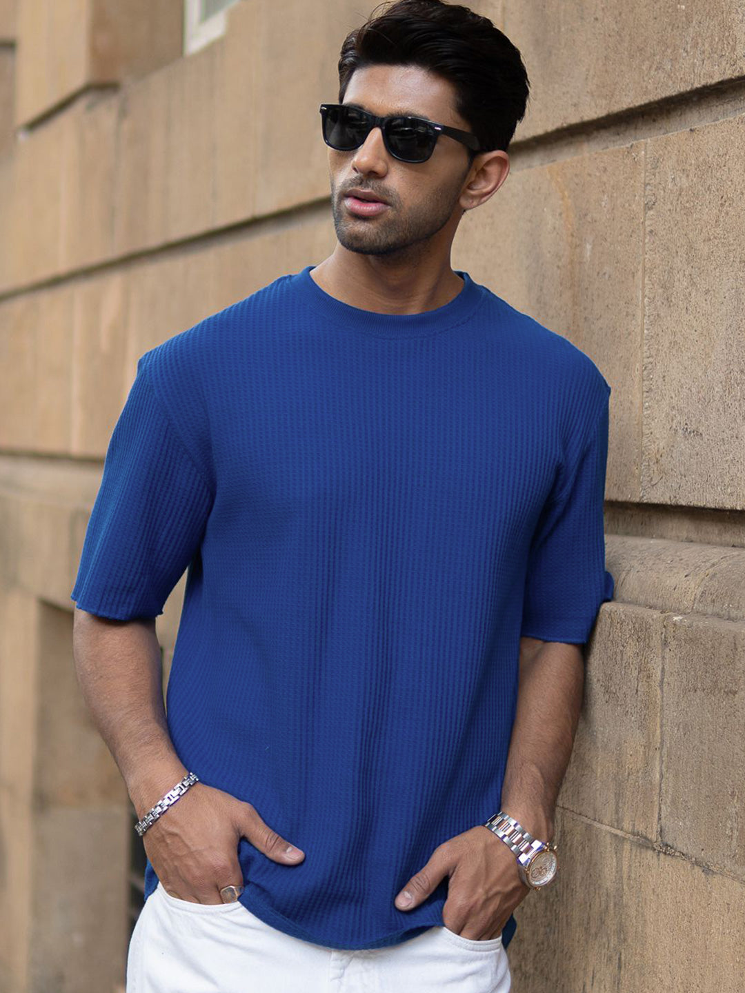 Powerlook Men Drop-Shoulder Sleeves Oversized T-shirt
