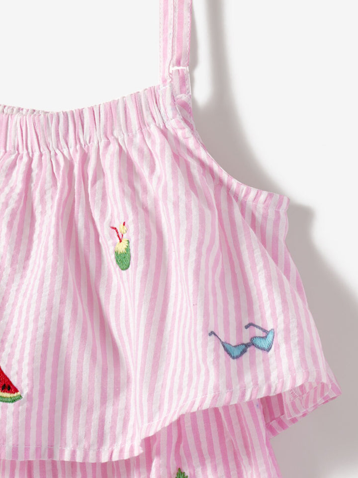 Nauti Nati Girls Striped Pure Cotton Playsuit