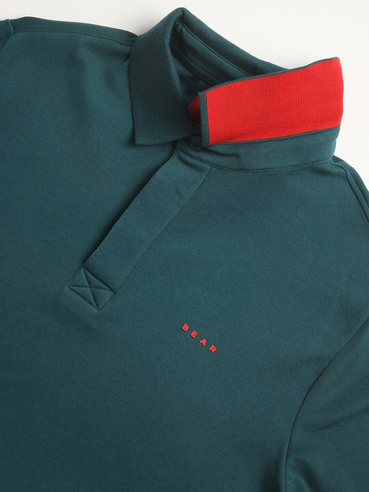 THE BEAR HOUSE Polo Collar Slim Fit Pure Cotton T-shirt