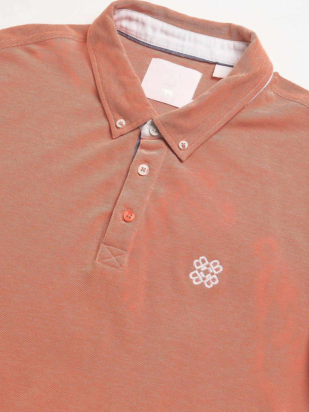 The Bear House Men Solid Polo Collar Regular Fit Tshirt