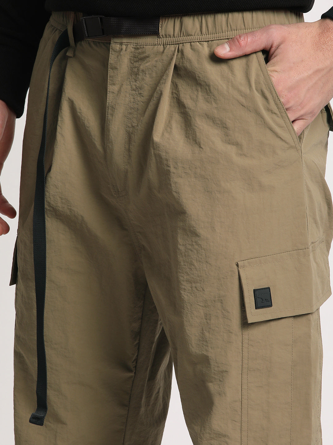 THE BEAR HOUSE Men Mid-Rise Easy Wash Regular Fit Cargos Trousers