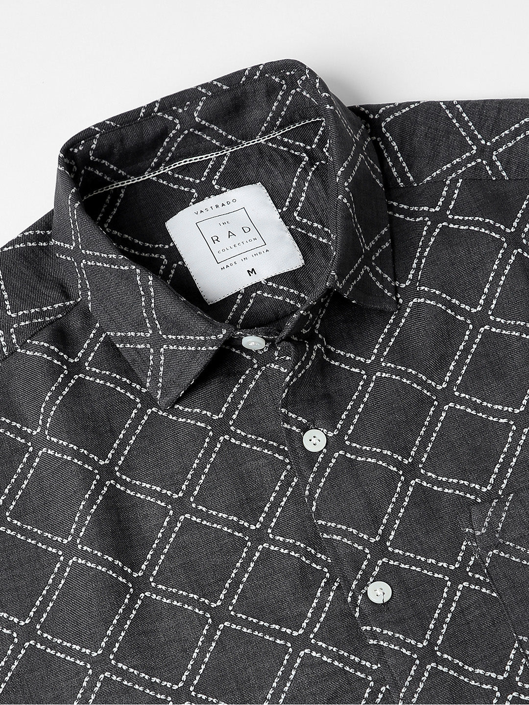 VASTRADO Men Classic Slim Fit Geometric Printed Casual Shirt