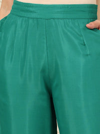 W Solid Women Straight Fit Pleated Casual Trousers