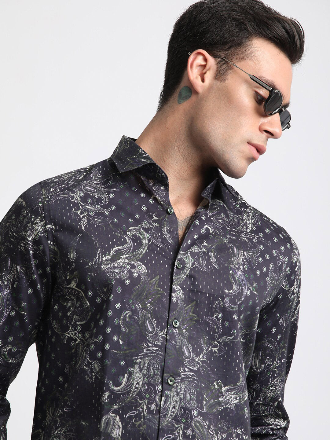 THE BEAR HOUSE Floral Printed Slim Fit Pure Cotton Casual Shirt