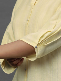 AURELIA Geometric Woven Design Mandarin Collar Straight Kurti