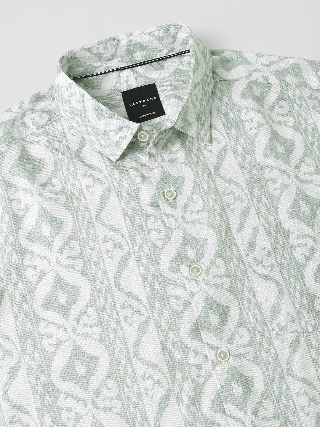 VASTRADO Men Classic Slim Fit Opaque Printed Pure Cotton Casual Shirt