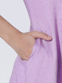 W Women Flared Sleeves Mirror Work Anarkali Kurta