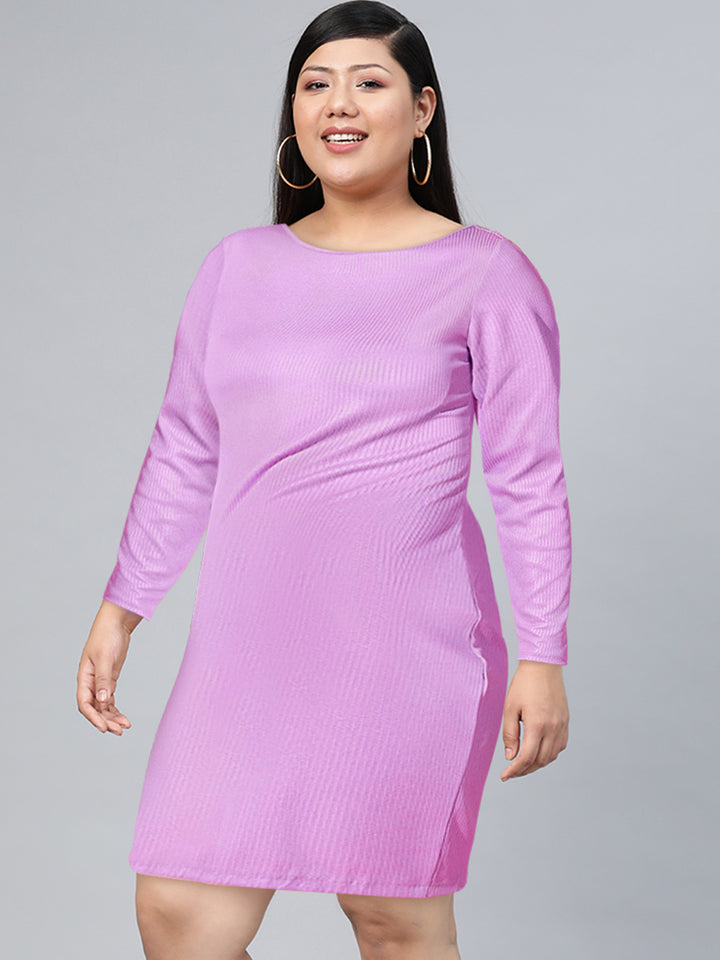 Tokyo Talkies Lavender Bodycon Twisted Back Cutout Mini Dress
