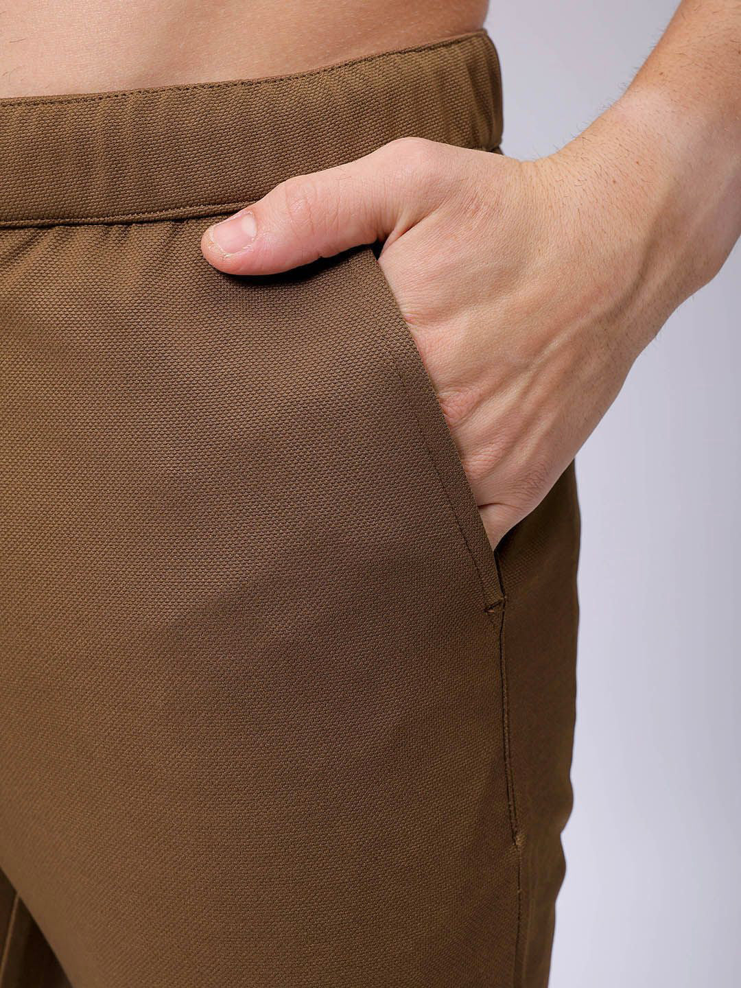 The Indian Garage Co. X Luxe Men Textured Mid-Rise Slim Fit Formal Trousers