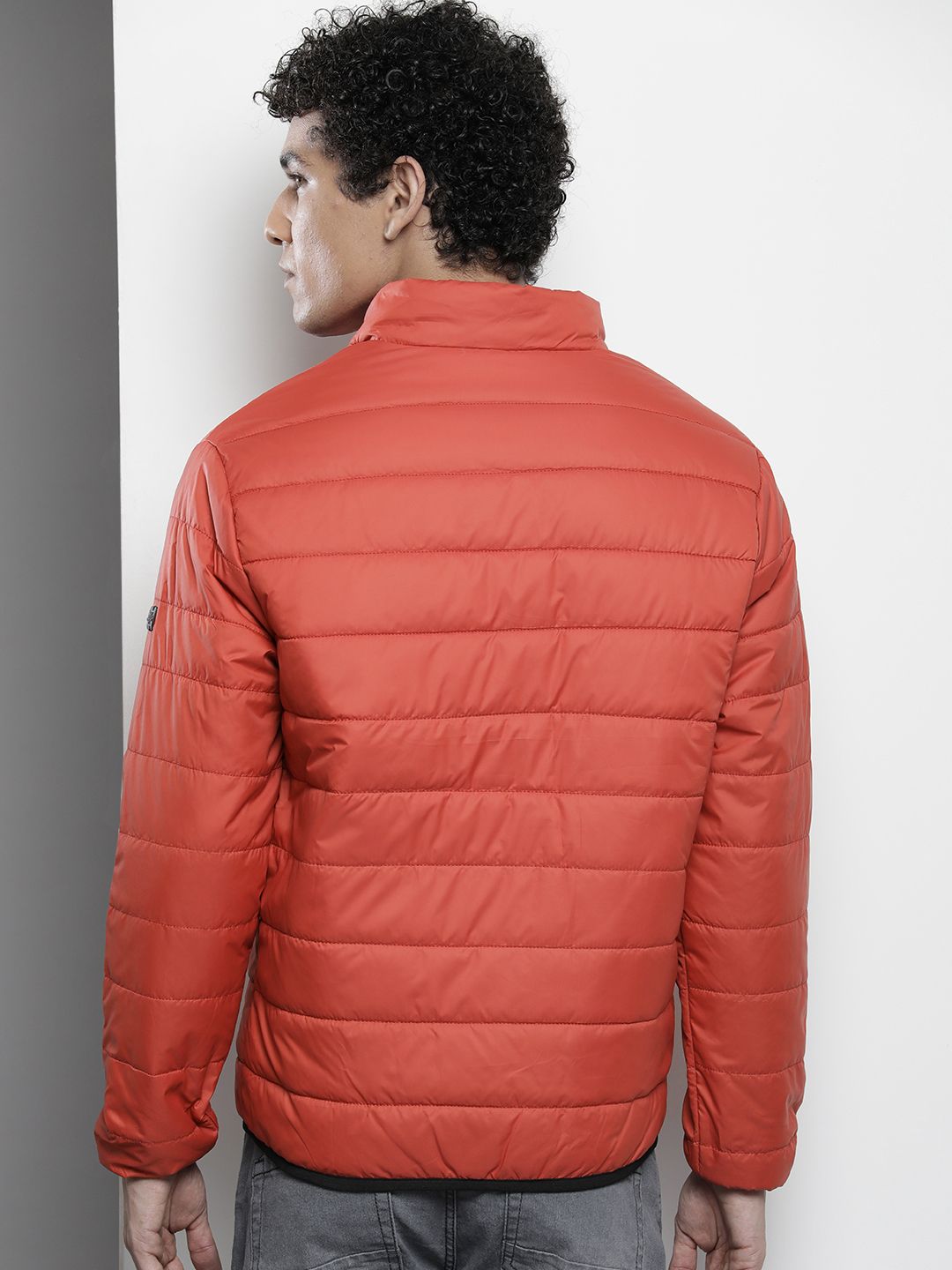 The Indian Garage Co Men Zip-Front Puffer Jacket with Zip Pockets