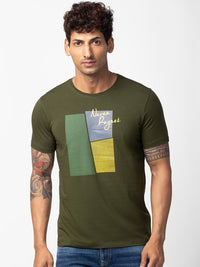 SPYKAR Men Printed Slim Fit Cotton T-shirt