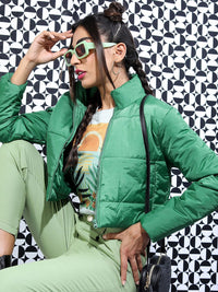 Tokyo Talkies Women Crop Bomber Jacket
