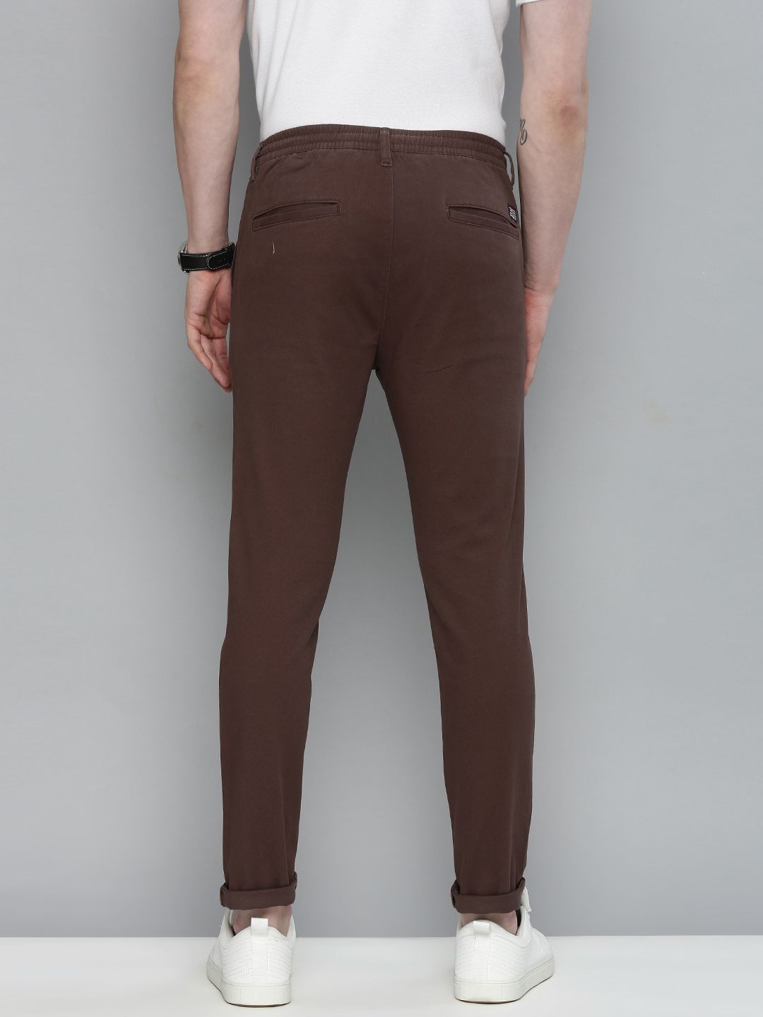 The Indian Garage Co Men Brown Slim Fit Chinos Trousers
