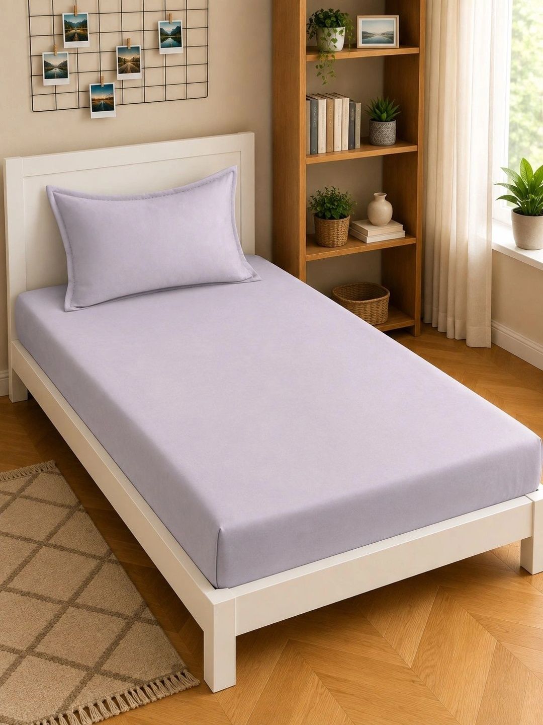 Moda Rapido X KLOTTHE Beige 300 TC Single Bedsheet with 1 Pillow Covers