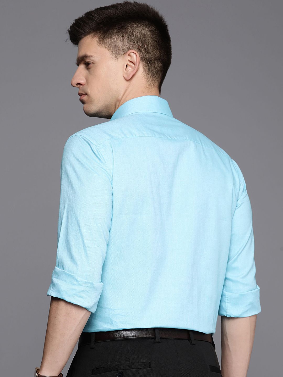 Raymond Self Design Slim Fit Pure Cotton Formal Shirt