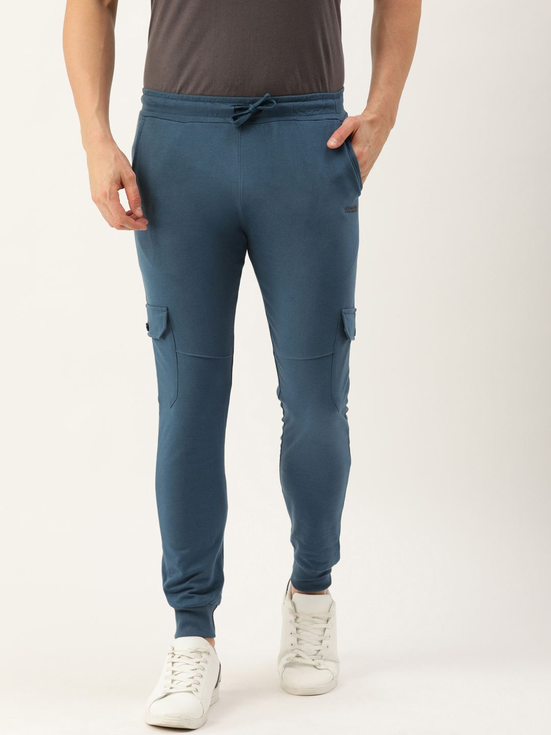 The Indian Garage Co Men Blue Solid Slim Fit Jogger