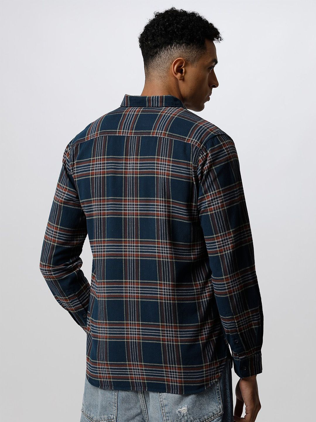 THE BEAR HOUSE Slim Fit Tartan Checks Pure Cotton Casual Shirt