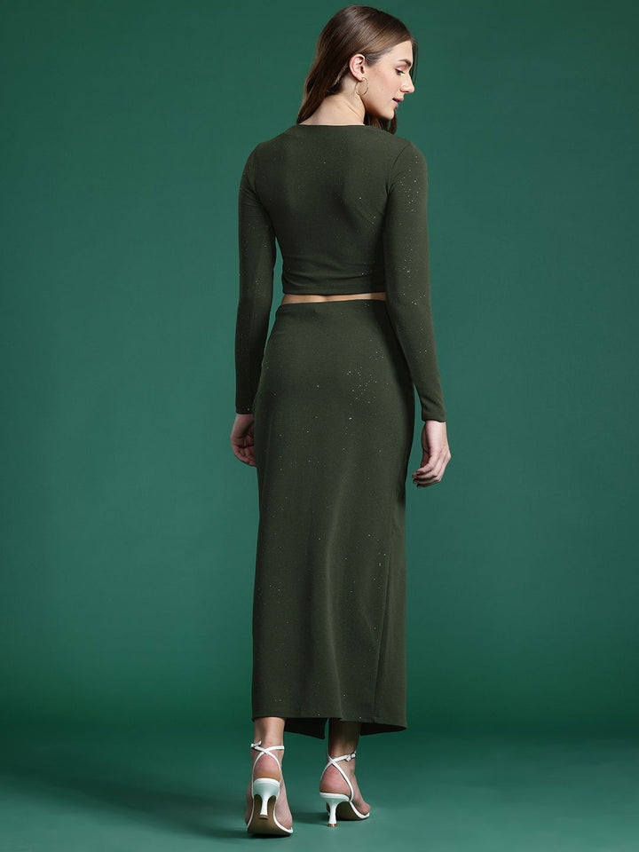 DressBerry Shimmery Ruched Detail Co-ords