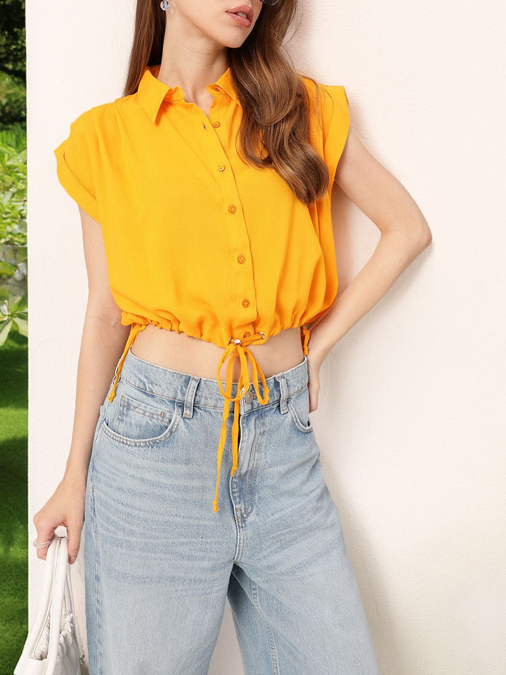 DressBerry Vibrant Game Shirt Style Crop Top