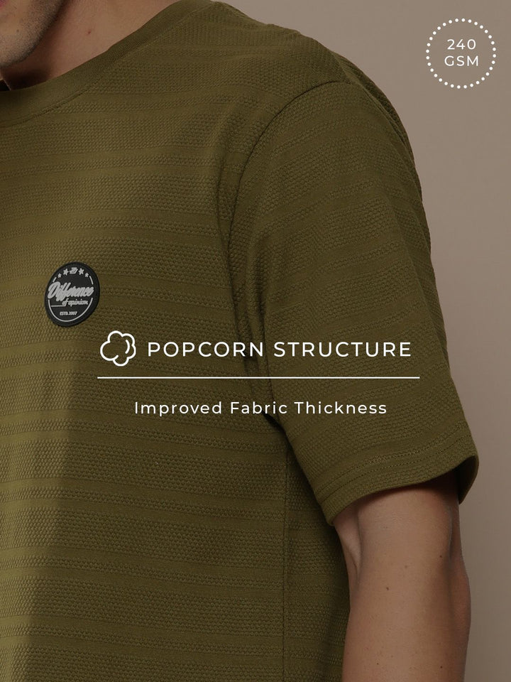 Difference of Opinion Men Olive Green Cotton Drop-Shoulder Oversized Fit T-shirt