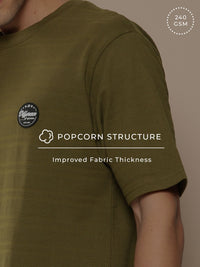 Difference of Opinion Men Olive Green Cotton Drop-Shoulder Oversized Fit T-shirt