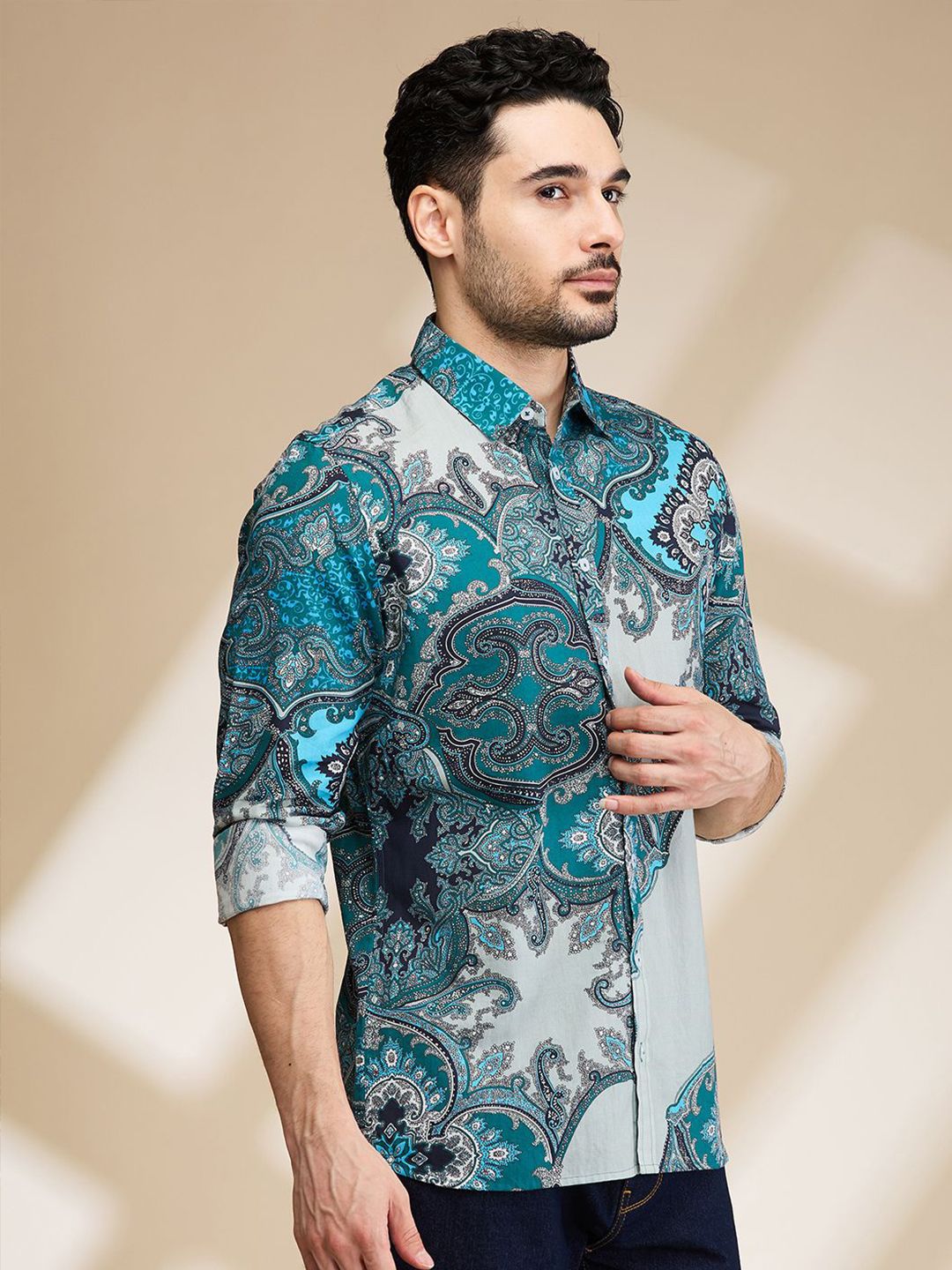 Being Human Men Slim Fit Floral Opaque Printed Casual Shirt