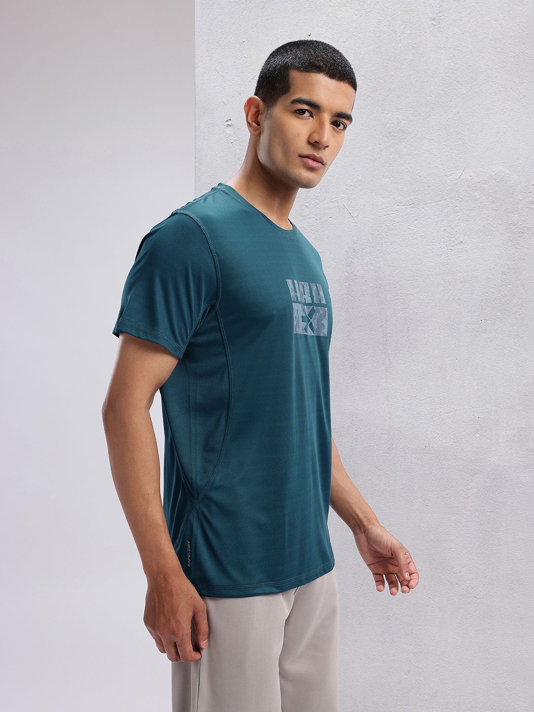 HRX by Hrithik Roshan Brand Logo Printed Rapid Dry Training Tshirt