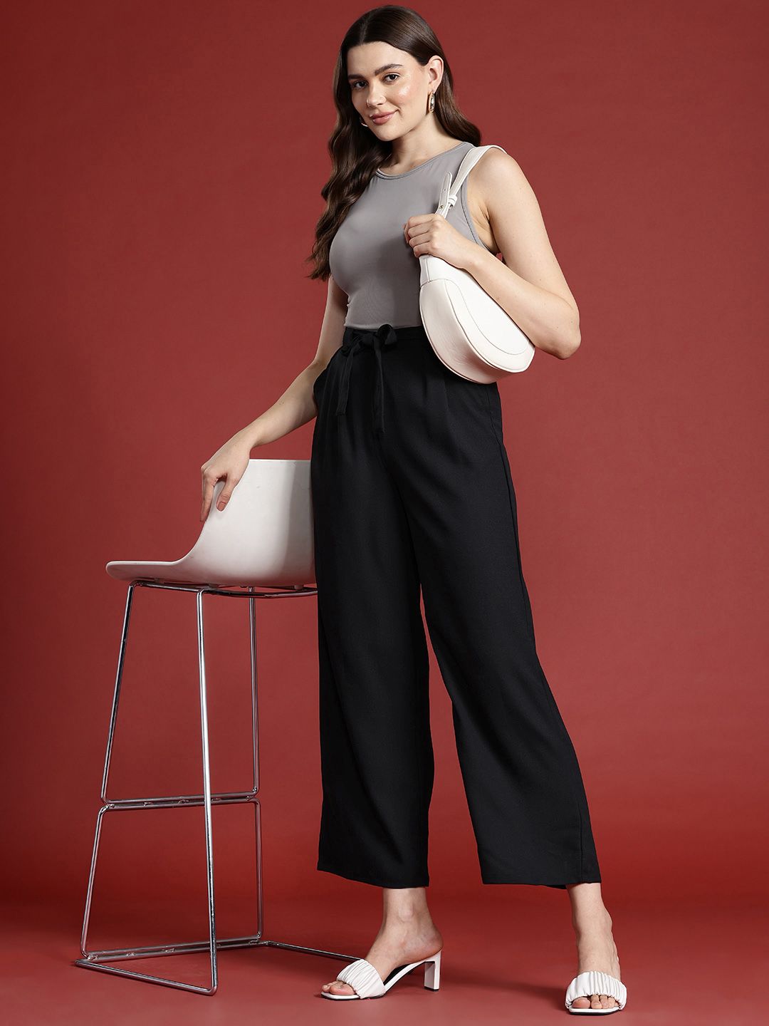 all about you Women High-Rise Pleated Trousers