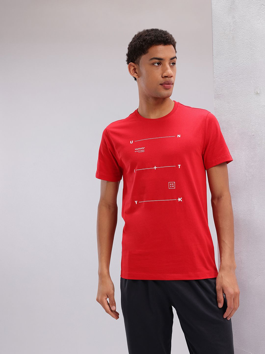 HRX by Hrithik Roshan Typography Printed Training T-shirt