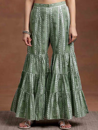 Libas Floral Printed Round Straight Pure Cotton Kurta & Sharara With Dupatta