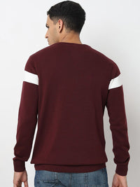 SPYKAR Colourblocked Round Neck Long Sleeves Cotton Pullover Sweater