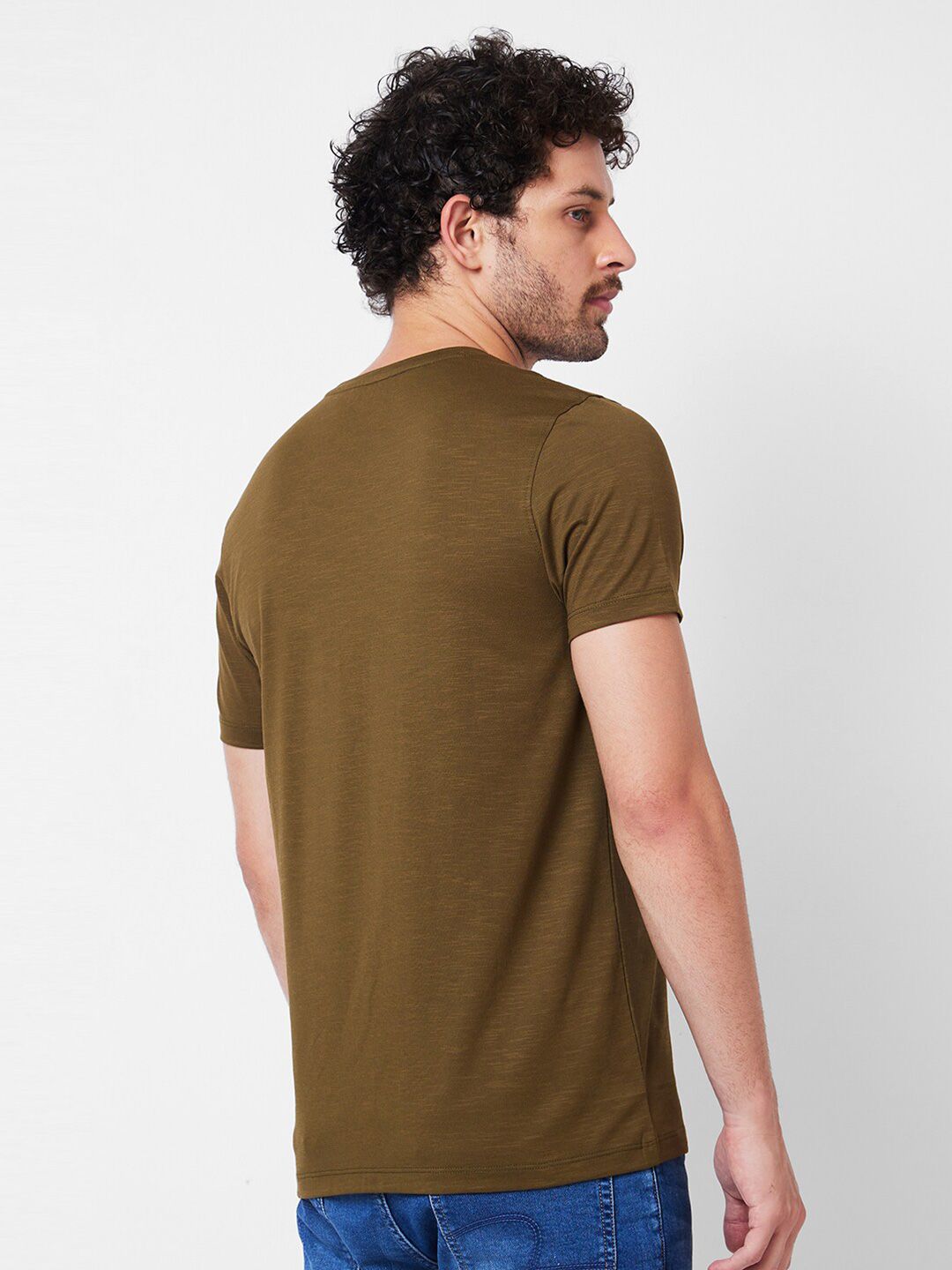 SPYKAR Round Neck Printed Cotton Slim Fit T-shirt