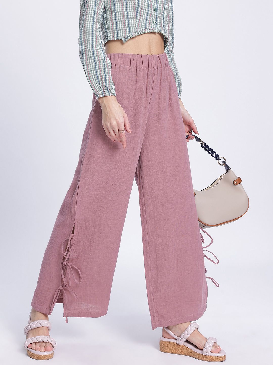 DressBerry Women Feminine Essence Trousers with Bow-Detail