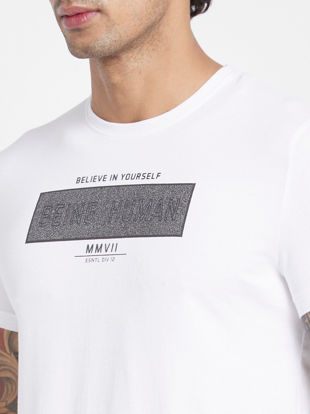 Being Human Typography Printed Regular Fit T-shirt